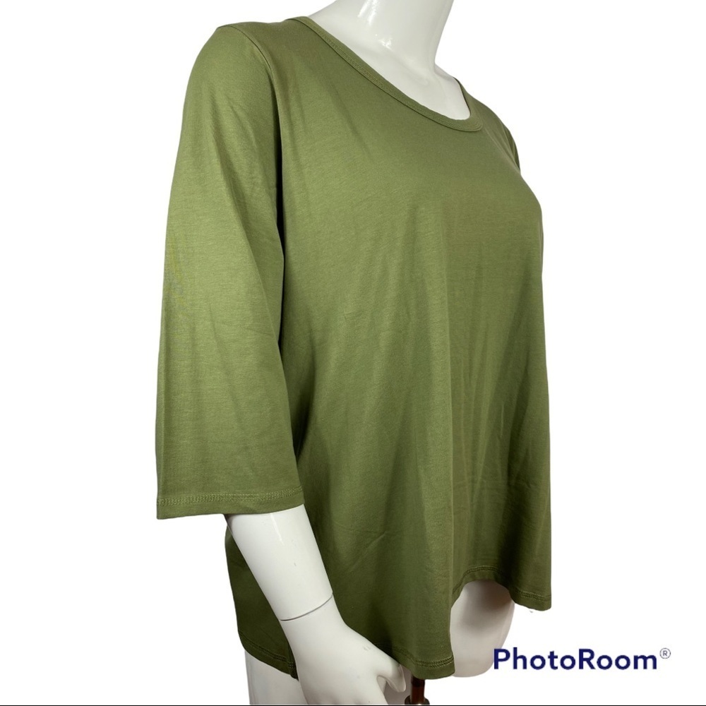 Denim & Co army green top - Picture 6 of 9